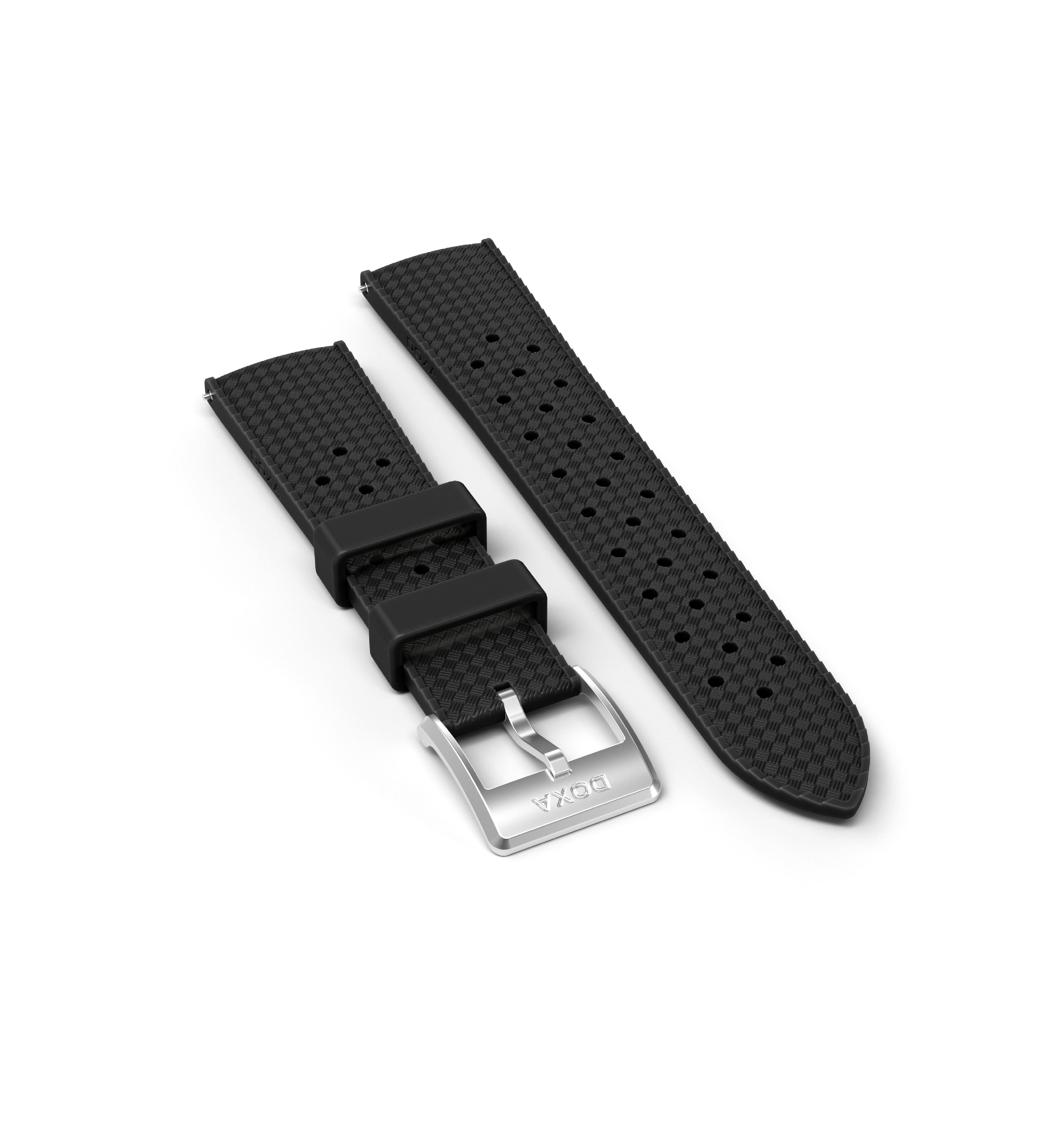 Dive Flex Armband aus Kautschuk mit Dornschließe, Schwarz