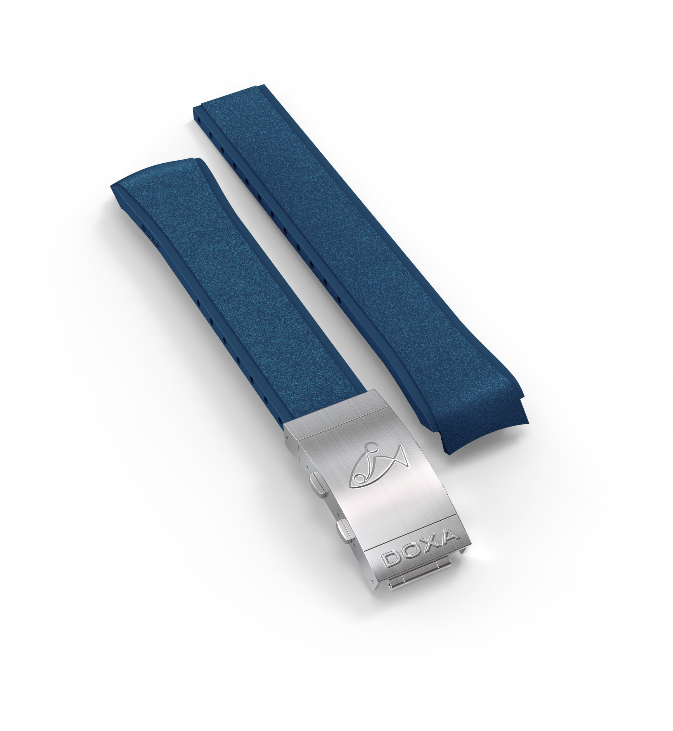 Bracelet en caoutchouc avec boucle déployante réglable, Bleu marine