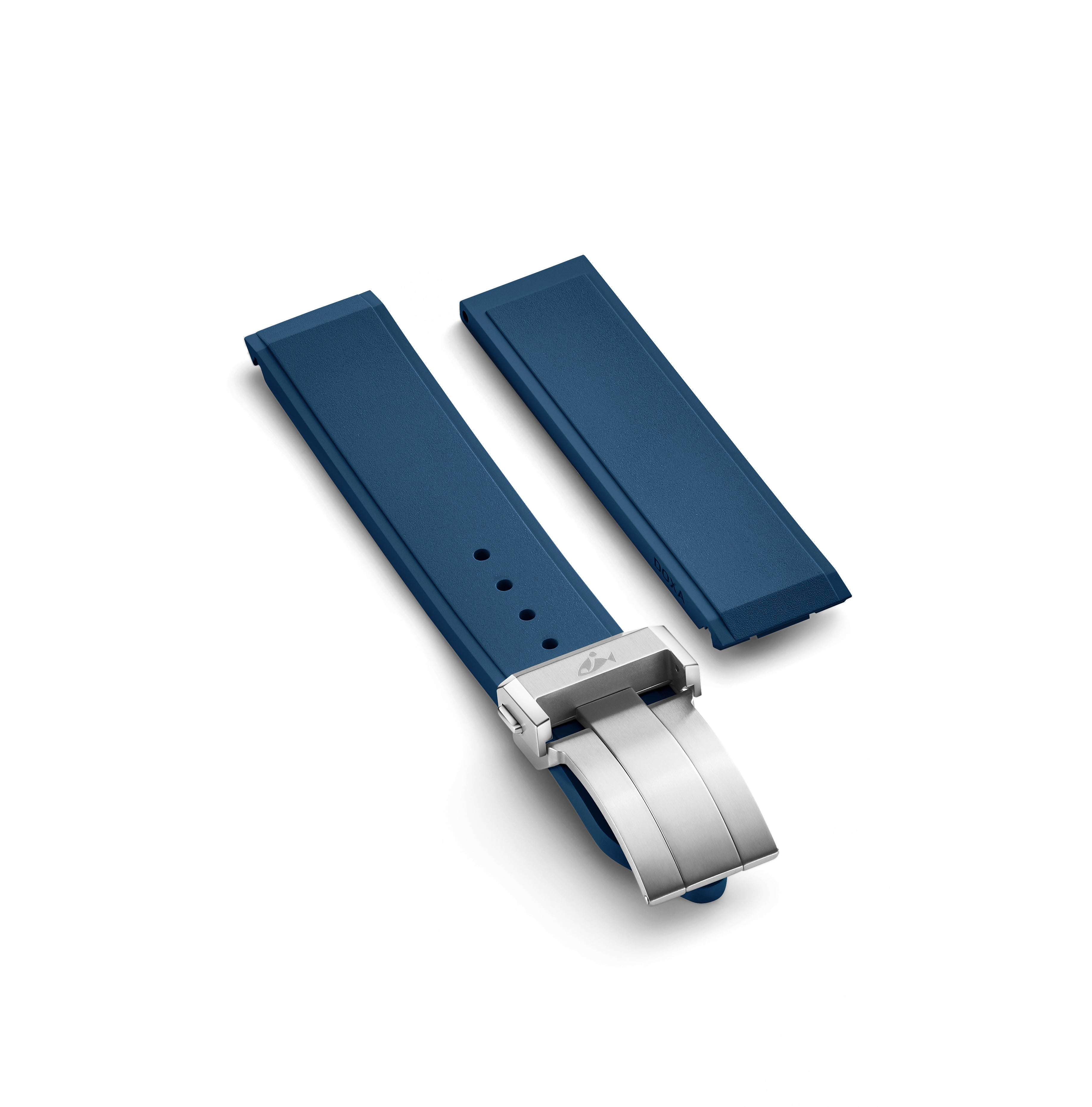 Bracelet en caoutchouc avec boucle déployante, Bleu marine