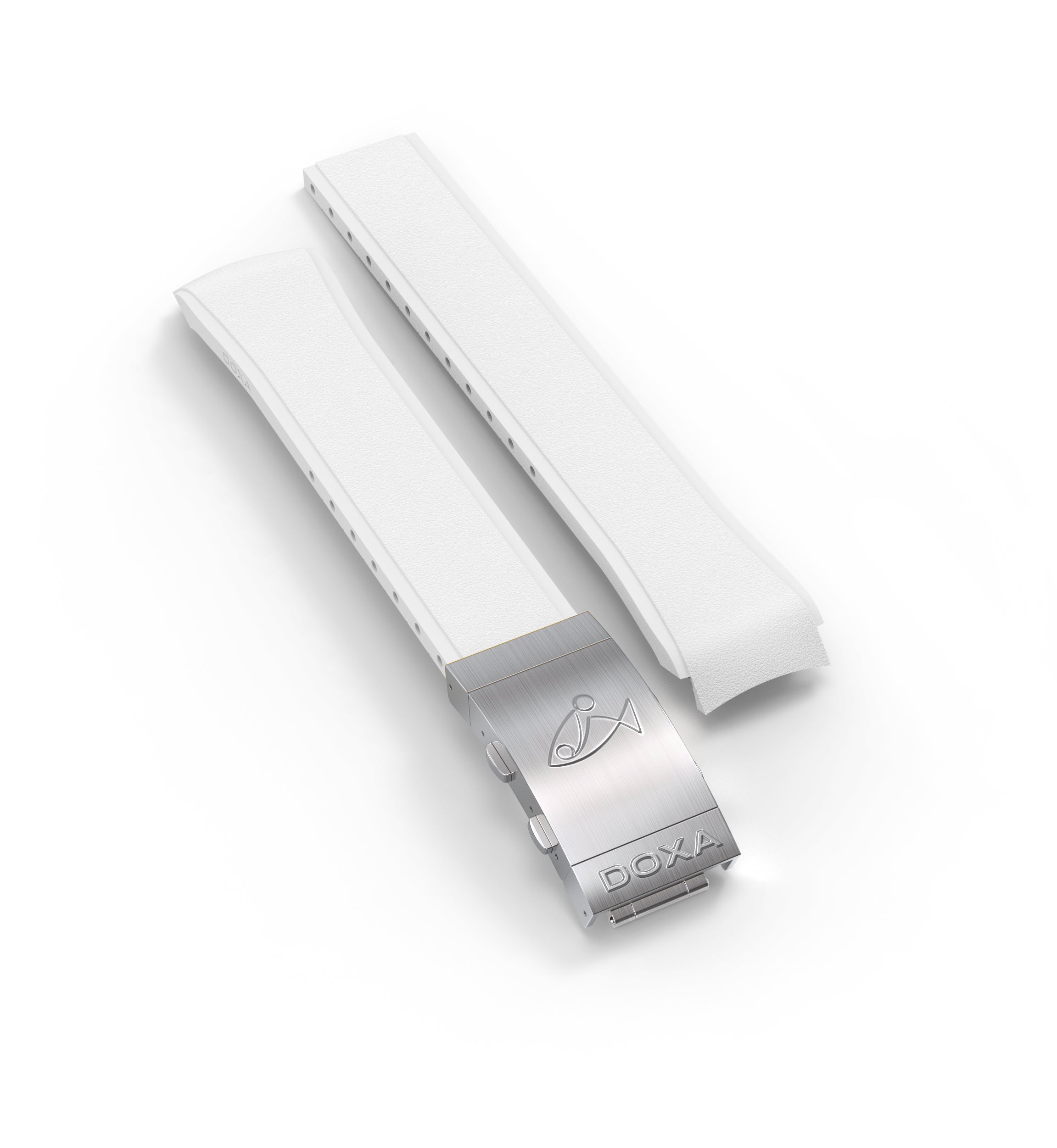 Bracelet en caoutchouc avec boucle déployante en acier, blanc