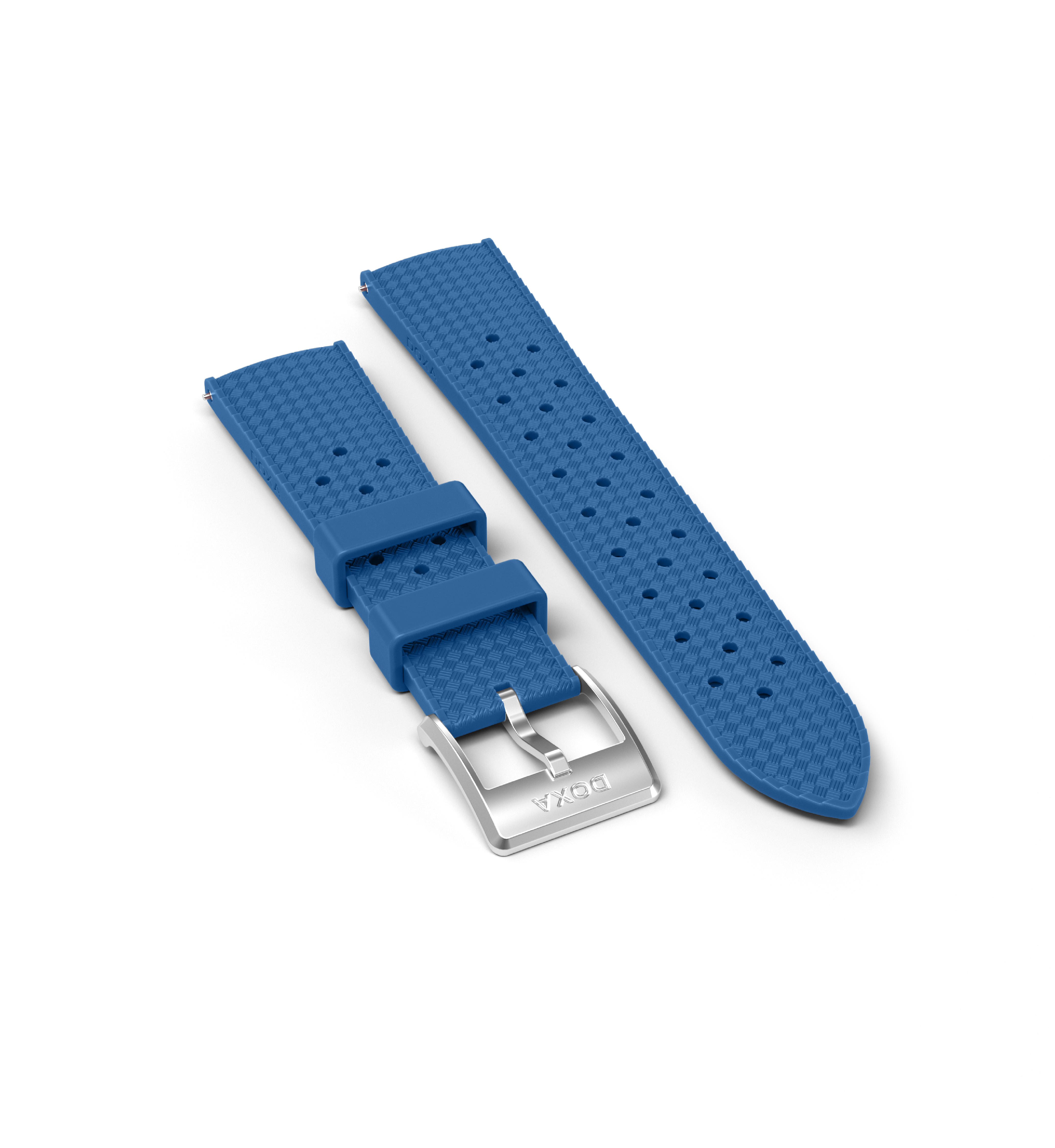 Rubber Dive Flex strap with pin buckle, Navy blue