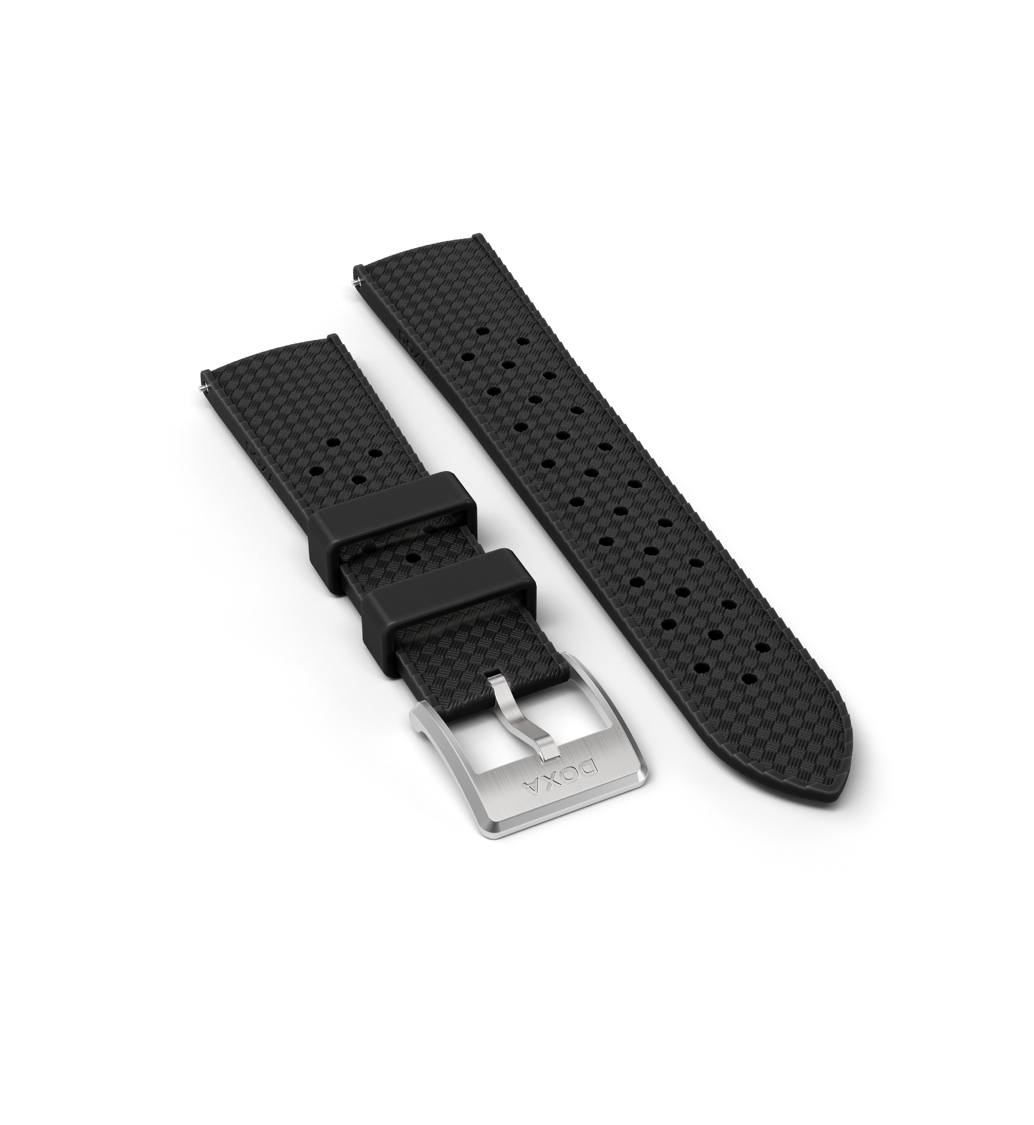Bracelet Dive Flex en caoutchouc avec boucle ardillon, Noir