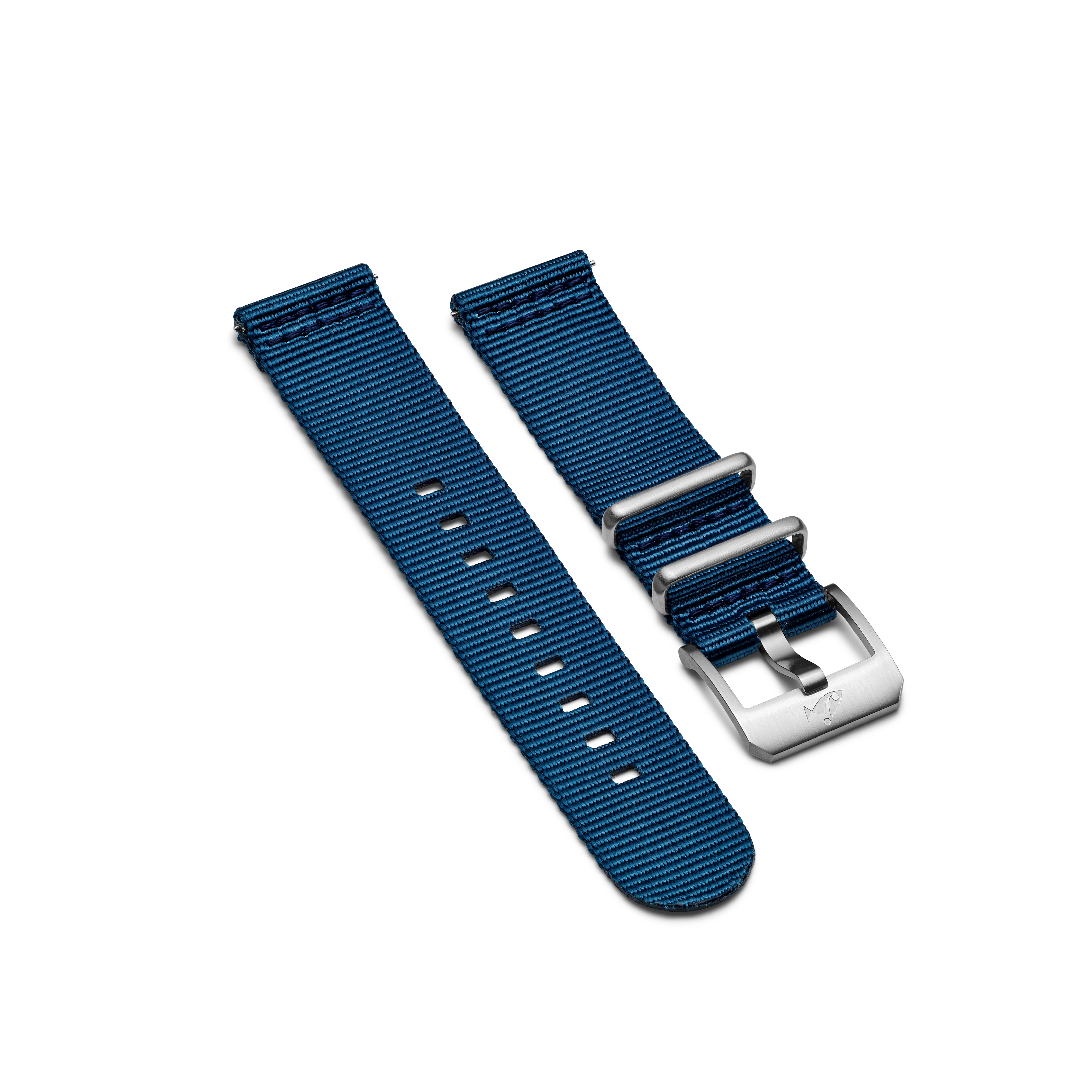 Bracelet NATO avec boucle ardillon en acier, Bleu marine