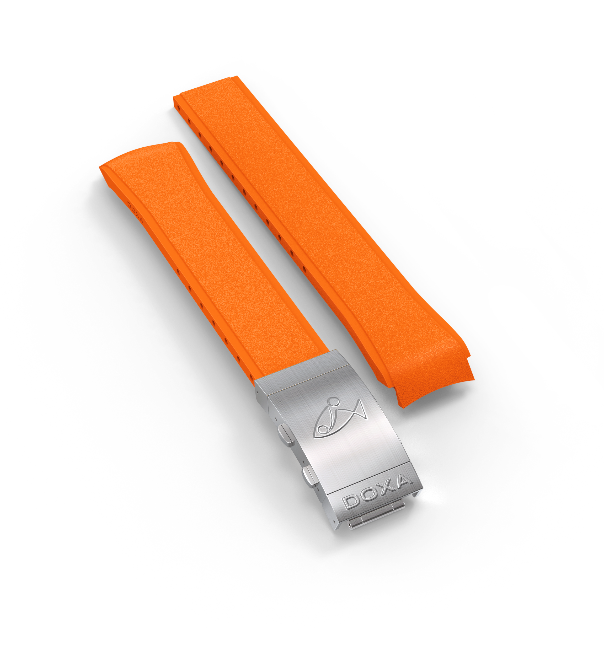 Bracelet en caoutchouc avec boucle déployante réglable, Orange