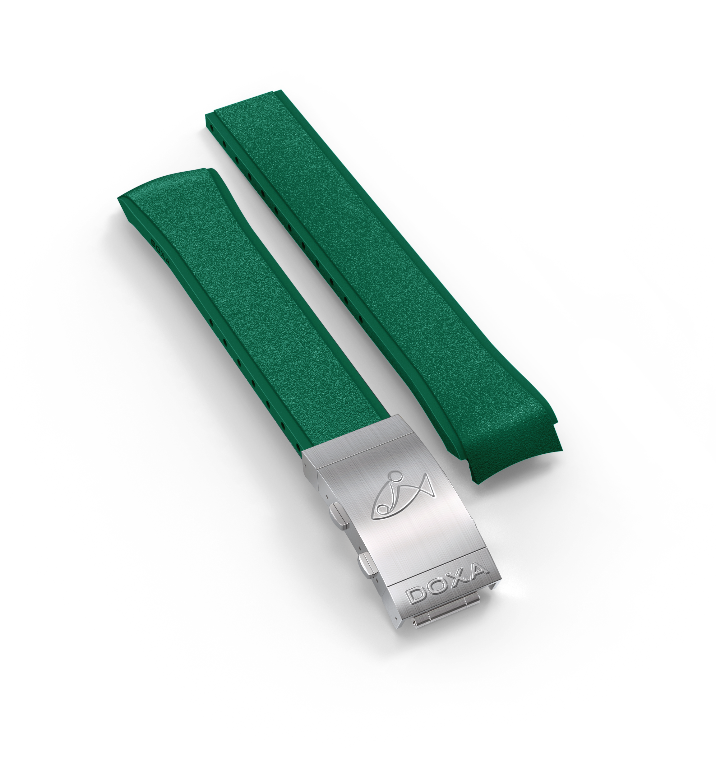 Rubber strap with folding clasp, Green