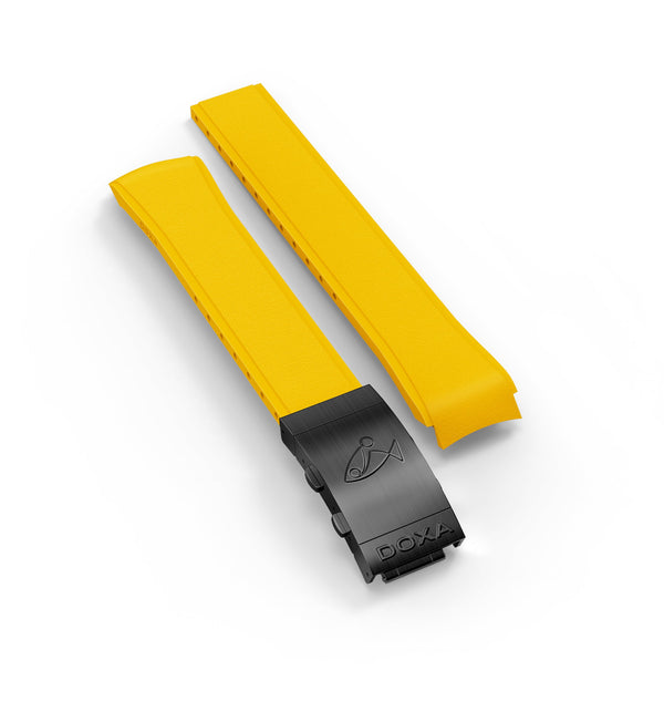 Rubber strap with folding clasp, Yellow